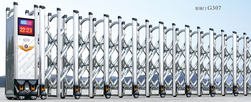 精鋼門G307不銹鋼伸縮門