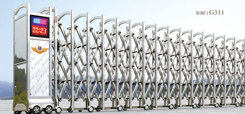 精鋼門G311不銹鋼伸縮門