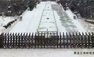 黑龍江海林報恩寺伸縮門工程案例