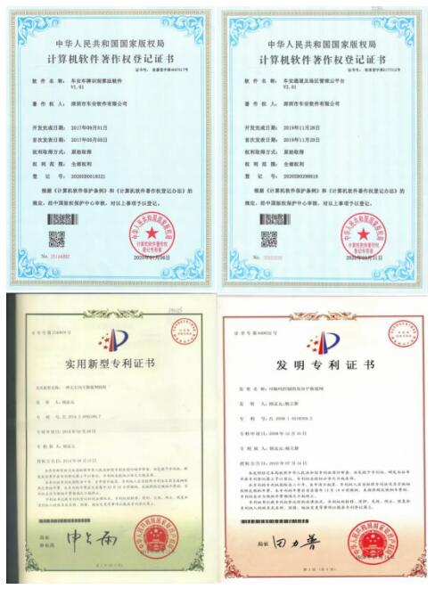 部分專利證書 Some patent certificates