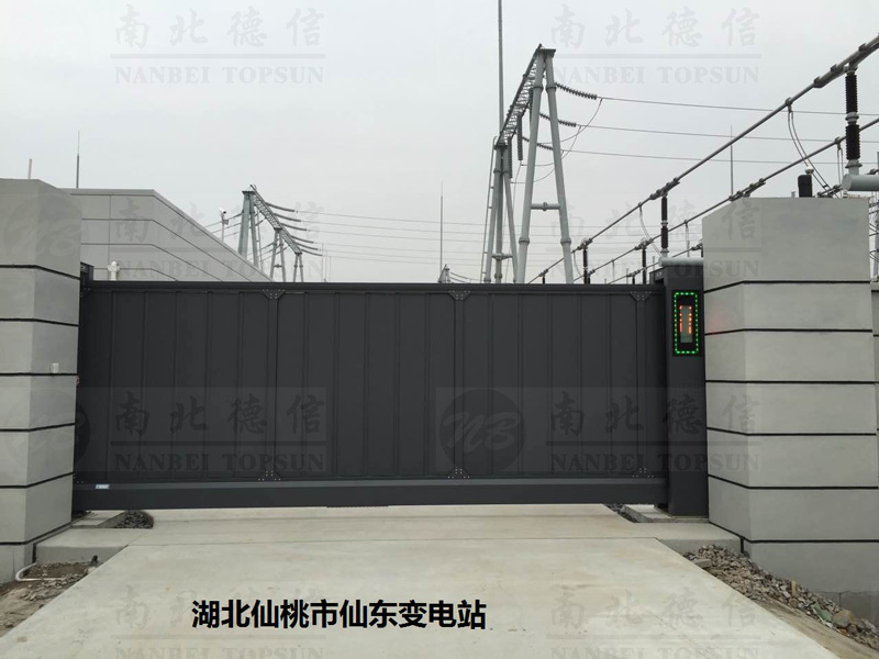 湖北仙桃市仙東變電站808LP智能安全伸縮平移門工程案例 - 中出網(wǎng)-智能出入口與停車充電門戶