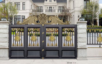 庭院別墅大門 - 皇家-HJ-18130（深紫藍+藝術金黃）