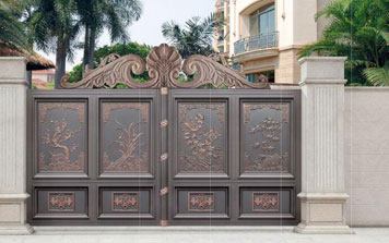 庭院別墅大門 - 皇家-HJ-18129A（名流銀咖+藝術(shù)淺紅）