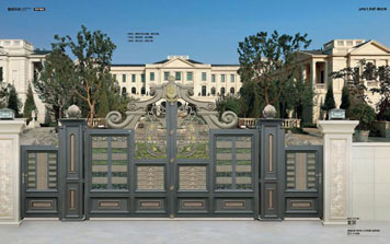 庭院別墅大門 - 皇冠-HG-17101（深空灰+藝術金黃+局部99金）