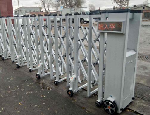 嘉興出安智能伸縮門安裝在嘉興市總工會職工學校