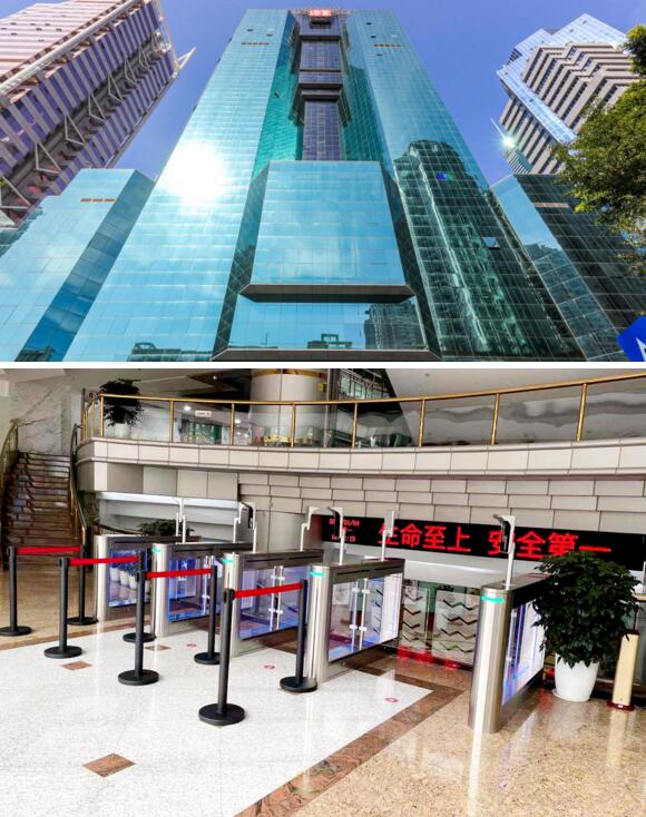 道爾人臉測溫擺閘嚴守深業(yè)中心大廈