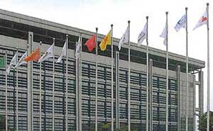 益陽(yáng)市安興電子有限公司不銹鋼旗桿案例