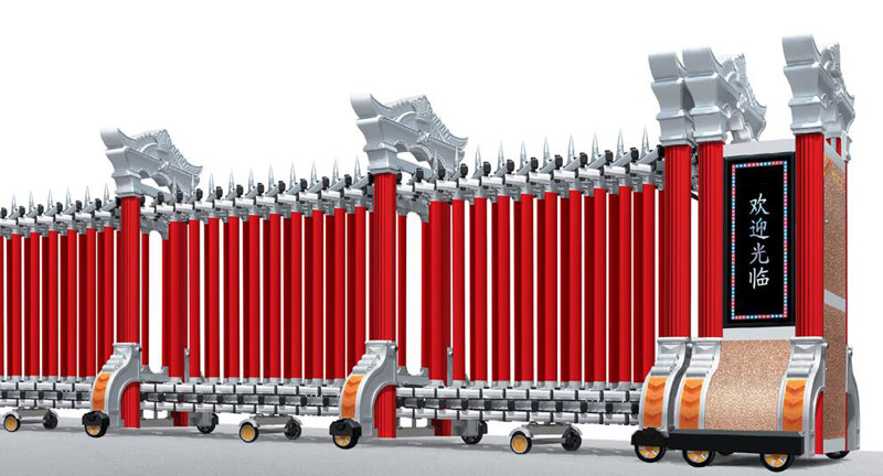 承德出安智能伸縮門為和潤(rùn)新城大門口添上色彩