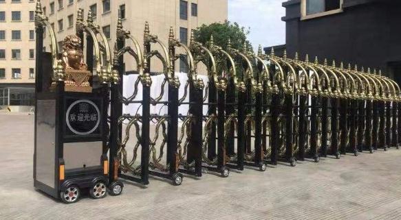 麗水出安智伸縮門順利進駐麗水市奧新自動化技術(shù)有限公司大門口