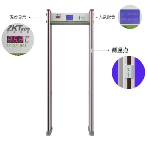 中控智慧ZK-D3180S通過式測溫安檢門