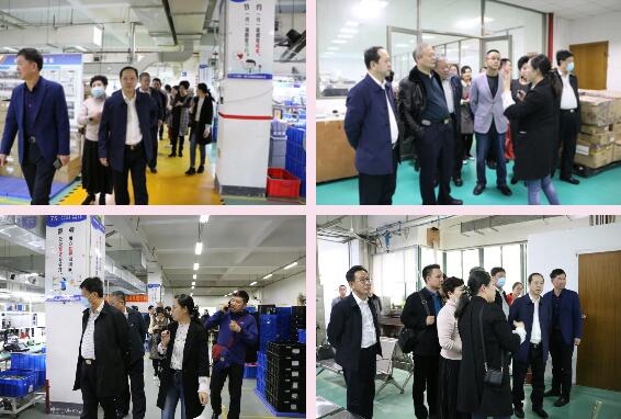 領(lǐng)導(dǎo)們一行在陳董、劉總等公司領(lǐng)導(dǎo)的陪同下，先后參觀了立林生產(chǎn)車間和實(shí)驗(yàn)室