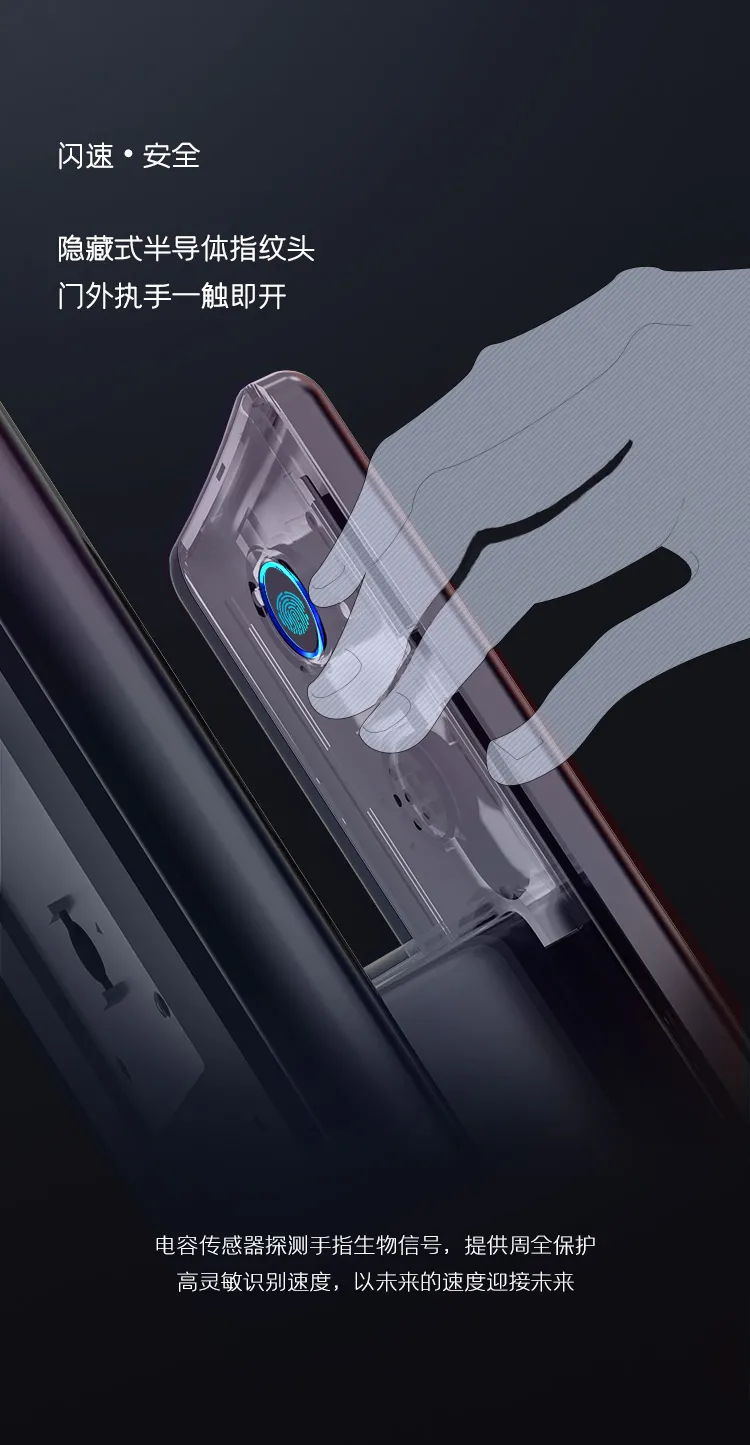閃速 安全 隱藏式半導體指紋頭，執(zhí)手一握即開
