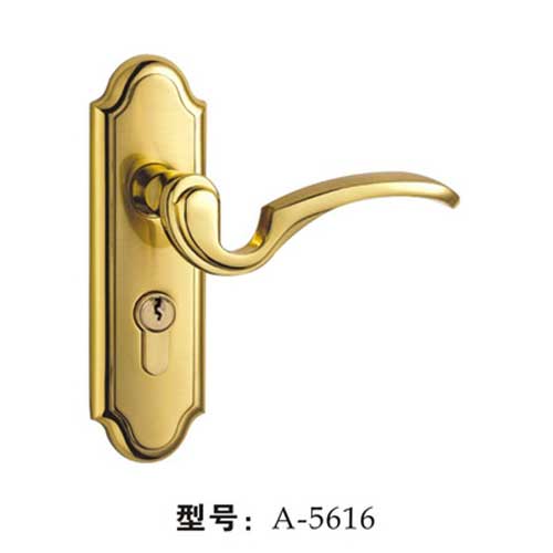 A單舌小插芯門鎖-5616-掃金間金